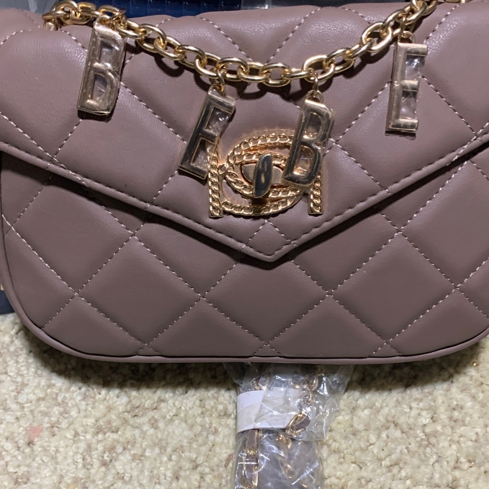 Bebe Quilted Mauve Crossbody Bag / clutch NWT